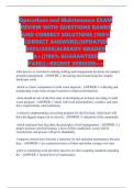 Operations and Maintenance EXAM REVIEW WITH QUESTIONS BANKS AND CORRECT SOLUTIONS &lpar;100&percnt; CORRECT ANSWERS&rpar;&vert;UPDATED 2025&sol;2026&vert;ALREADY GRADED A&plus;&vert;&vert;100&percnt; GUARANTEED PASS&vert;&vert;<RECENT VERSION>>
