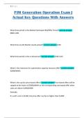 PJM Generation Operation Exam &vert; Actual Key Questions With Answers
