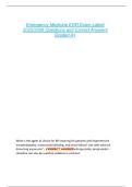 Emergency Medicine EOR Exam Latest  2025&sol;2026 Questions and Correct Answers  Graded A&plus; 