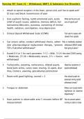 Nursing 401 Exam &num;2 ~ Withdrawal&comma; SBIRT&comma; & Substance Use Disorders  