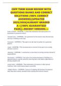 CEFP TERM EXAM REVIEW WITH QUESTIONS BANKS AND CORRECT SOLUTIONS &lpar;100&percnt; CORRECT ANSWERS&rpar;&vert;UPDATED 2025&sol;2026&vert;ALREADY GRADED A&plus;&vert;&vert;100&percnt; GUARANTEED PASS&vert;&vert;<RECENT VERSION>>