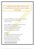 ASHRAE BCXP CERT TEST EXAM UPDATED QUESTIONS AND CORRECT ANSWERS&period;