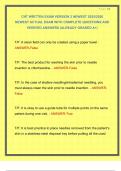 CNT WRITTEN EXAM VERSION 2 NEWEST 2025&sol;2026 NEWEST ACTUAL EXAM WITH COMPLETE QUESTIONS AND VERIFIED ANSWERS &vert;ALREADY GRADED A&plus;&vert; 