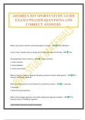 ARTHREX IOT SPORTS STUDY GUIDE EXAM UPDATED QUESTIONS AND CORRECT ANSWERS&period;