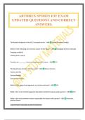 ARTHREX SPORTS IOT EXAM UPDATED QUESTIONS AND CORRECT ANSWERS&period;