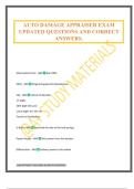 AUTO DAMAGE APPRAISER EXAM UPDATED QUESTIONS AND CORRECT ANSWERS&period;
