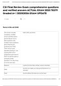 CSI Final Review Exam comprehensive questions and verified answers ACTUAL EXAM 2025 TEST&excl;&excl; Graded A&plus; &vert; 2025&vert;2026 EXAM UPDATE