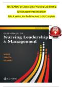 TEST BANK Essentials of Nursing Leadership & Management 7 Edition by Sally A&period; Weiss All Chapters