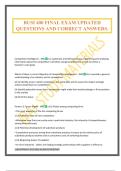 BUSI 400 FINAL EXAM UPDATED QUESTIONS AND CORRECT ANSWERS&period;