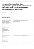 Instrument Tech Nccer Final Exam comprehensive questions and verified answers QUESTIONS WITH ACCURATE ANSWERS &vert; MULTIPLE CHOICES &vert;20252026&excl;