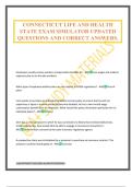 CONNECTICUT LIFE AND HEALTH STATE EXAM SIMULATOR UPDATED QUESTIONS AND CORRECT ANSWERS&period;