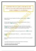 CONNECTICUT LIFE AND HEALTH FINAL EXAM UPDATED QUESTIONS AND CORRECT ANSWERS&period;
