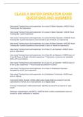 CLASS A WATER OPERATOR EXAM QUESTIONS AND ANSWERS