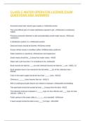 CLASS C WATER OPERATOR LICENSE EXAM QUESTIONS AND ANSWERS