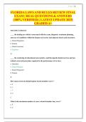 FLORIDA LAWS AND RULES REVIEW FINAL EXAM &vert; REAL QUESTIONS & ANSWERS &lpar;100&percnt; VERIFIED&rpar; &vert; LATEST UPDATE 2025&vert; GRADED A&plus;