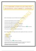 CX CERTIFICATION EXAM UPDATED QUESTIONS AND CORRECT ANSWERS&period;
