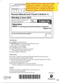 Actual 2025 Pearson Edexcel GCSE Japanese 1JA0&sol;1H &colon; Listening and understanding in Japanese Merged Question Paper and Mark Scheme