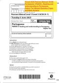 Actual 2025 Pearson Edexcel GCSE Portuguese 1PG0&sol;3H &colon; Reading and understanding in Portuguese Higher Tier Merged Question Paper and Mark Scheme