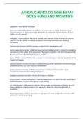 APHON CHEMO COURSE EXAM QUESTIONS AND ANSWERS