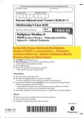 Actual 2025 Pearson Edexcel GCSE Religious Studies A PAPER 3&colon; Area of Study 3 &ndash; Philosophy and Ethics Option 3A &ndash; Catholic Christianity Merged Question Paper and Mark Scheme