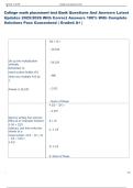 College math placement test Bank Questions And Answers Latest  Updates 2025&sol;2026 With Correct Answers 100&percnt; With Complete  Solutions Pass Guaranteed &vert; Graded A&plus; &vert;