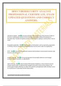 IBM CYBERSECURITY ANALYST PROFESSIONAL CERTIFICATE&period; EXAM UPDATED QUESTIONS AND CORRECT ANSWERS&period;