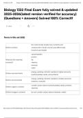 Biology 1322 Final Exam fully solved & updated 2025-2026&lpar;latest version verified for accuracy&rpar; &lpar;Questions &plus; Answers&rpar; Solved 100&percnt; Correct&excl;&excl;