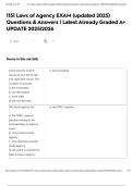 1151 Laws of Agency EXAM &lpar;updated 2025&rpar; Questions & Answers &vert; Latest Already Graded A&plus; UPDATE 2025&vert;2026