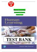 Test Bank &ndash; Human Learning&comma; 8th Edition by Jeanne Ormrod &ndash; Verified Complete Test Questions for All Chapters &lpar;Newest Edition&rpar;