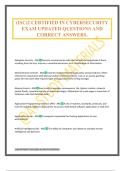 &lpar;ISC&rpar;2 CERTIFIED IN CYBERSECURITY EXAM UPDATED QUESTIONS AND CORRECT ANSWERS&period;