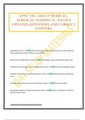 LPNU 130 - ADULT MEDICAL- SURGICAL NURSING II - EXAM 8 UPDATED QUESTIONS AND CORRECT ANSWERS