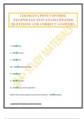 LOUISIANA PEST CONTROL TECHNICIAN TEST EXAM UPDATED QUESTIONS AND CORRECT ANSWERS&period;