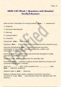 NUR 2102 Week 1 Questions with Detailed  Verified Answers 