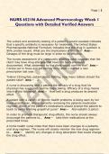NURS 6521N Advanced Pharmocology Week 1  Questions with Detailed Verified Answers 