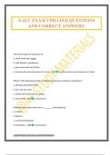 NACC EXAM UPDATED QUESTIONS AND CORRECT ANSWERS&period;