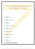 NACC EXAM UPDATED QUESTIONS AND CORRECT ANSWERS&period;