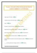 NACC EXAM UPDATED QUESTIONS AND CORRECT ANSWERS&period;