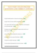 NACC PART 1 EXAM UPDATED QUESTIONS AND CORRECT ANSWERS&period;