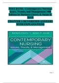 Contemporary Nursing&colon; Issues&comma; Trends&comma; and Management &lpar;10th Edition&rpar; &ndash; Barbara Cherry & Susan R&period; Jacob &vert; Complete Test Bank with Verified Answers and Explanations
