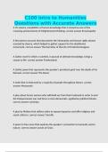 C100 Intro to Humanities Questions with Accurate Answers