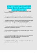 WGU C100 Humanities FINAL Study Guide Questions with Accurate Answers