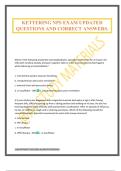 KETTERING NPS EXAM UPDATED QUESTIONS AND CORRECT ANSWERS&period;