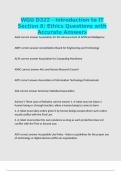 WGU D322 - Introduction to IT Section 8&colon; Ethics Questions with Accurate Answers