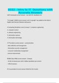 D322 - Intro to IT  Questions with Accurate Answers