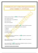 NUR356 EXAM 1 UPDATED QUESTIONS AND CORRECT ANSWERS&period;