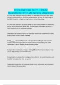 Introduction to IT - D322 Questions with Accurate Answers