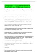 Introduction to Information Security Final Exam and All Correct Answers&period;