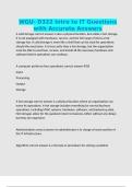 WGU- D322 Intro to IT Questions with Accurate Answers