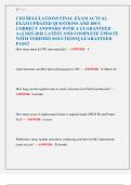 CISI REGULATIONS FINAL EXAM ACTUAL  EXAM UPDATED QUESTIONS AND 100&percnt;  CORRECT ANSWERS WITH A GUARANTEED  A&plus;&vert;&vert; 2025-2026 LATEST AND COMPLETE UPDATE  WITH VERIFIED SOLUTIONS&vert;&vert; GUARANTEED  PASS&excl;&excl; 