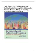 Test Bank&comma; For Community And Public Health Nursing 10th Edition&semi; By Cherie&period; Rector&comma; Mary Jo Stanley Latest Edition 2025&sol;2026